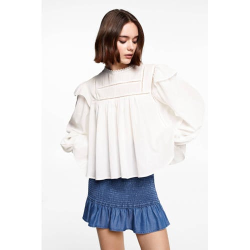 Mango Kids top wit Meisjes Katoen Ronde hals Effen 164(S)