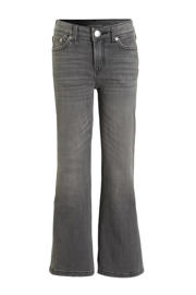 thumbnail: Grey denim meisjes anytime wide leg jeans van denim met high waist, rits- en knoopsluiting en effen