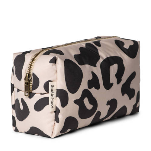 Studio Noos luieretui Holy Cow Puffy Pouch ecru zwart All over print