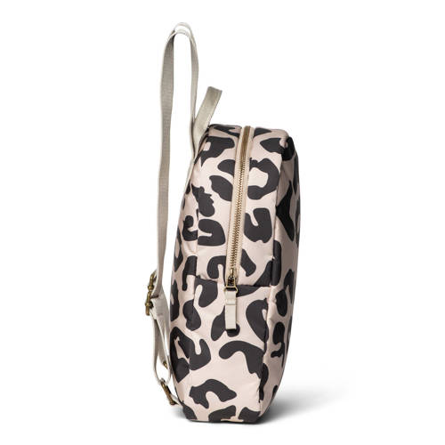 Studio Noos rugzak Holy Cow Puffy Mini Backpack ecru zwart Jongens Meisjes Polyester