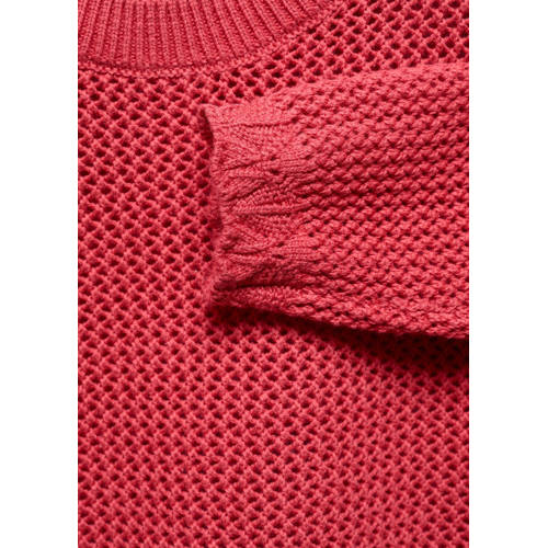 Mango Kids trui rood Meisjes Katoen Ronde hals Effen 116