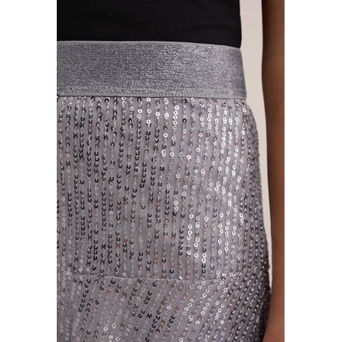 WE Fashion rok zilver Meisjes Polyester Effen 134 140