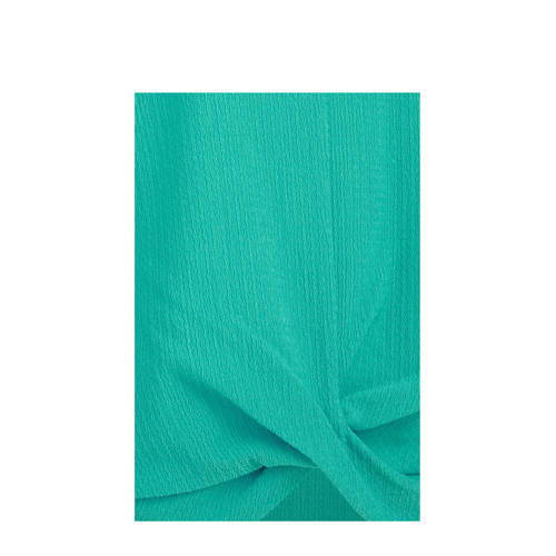 WE Fashion T-shirt groen Meisjes Polyester Ronde hals Effen 134 140