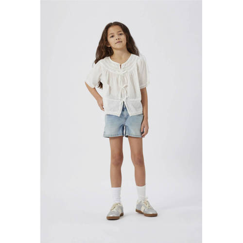name it KIDS slim fit denim short NKFSALLI light blue denim Korte broek Blauw Meisjes Stretchdenim 140