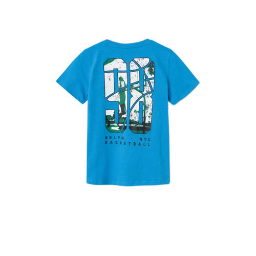 name it KIDS T-shirt NKMHERRA met backprint hardblauw Jongens Katoen Ronde hals 158 164