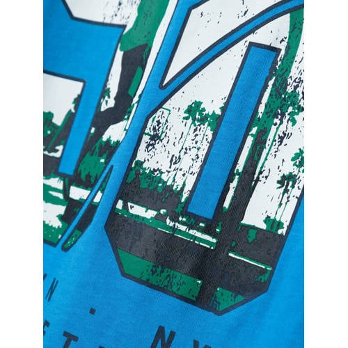 name it KIDS T-shirt NKMHERRA met backprint hardblauw Jongens Katoen Ronde hals 158 164