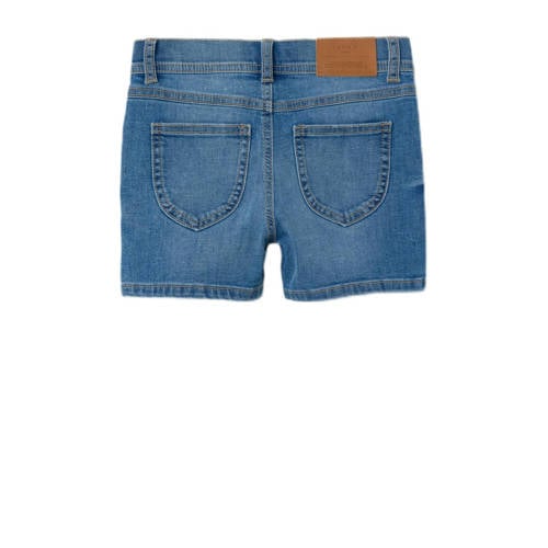name it KIDS slim fit denim short NKFSALLI medium blue denim Korte broek Blauw Meisjes Stretchdenim 146