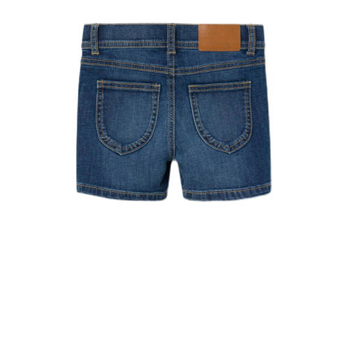 name it KIDS slim fit denim short NKFSALLI dark blue denim Korte broek Blauw Meisjes Stretchdenim 146
