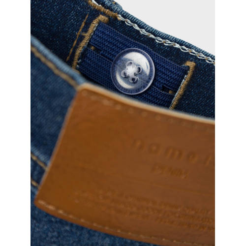 name it KIDS slim fit denim short NKFSALLI dark blue denim Korte broek Blauw Meisjes Stretchdenim 146