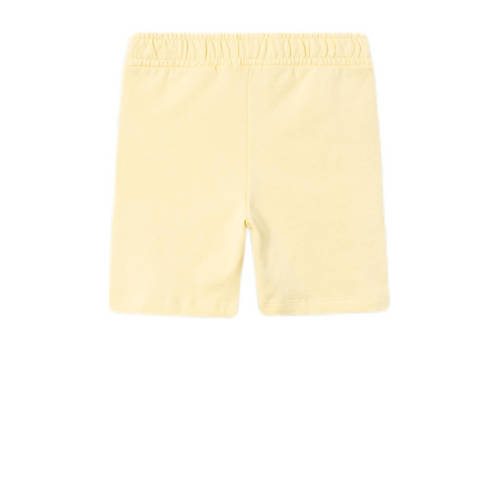 name it KIDS sweatshort NKMHAVNE met tekst lichtgeel Korte broek Tekst 140