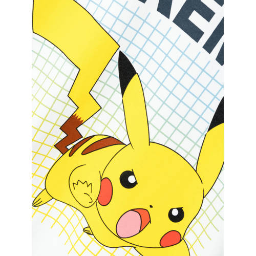 name it KIDS Pokemon T-shirt NKMAMOS met printopdruk wit Jongens Stretchkatoen Ronde hals 146 152