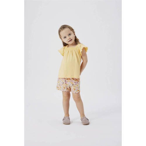 name it MINI gebloemde casual short NMFHISSE ecru multicolor Korte broek Meisjes Biologisch katoen 86