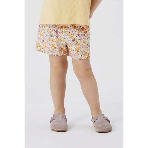 name it MINI gebloemde casual short NMFHISSE ecru multicolor Korte broek Meisjes Biologisch katoen 86