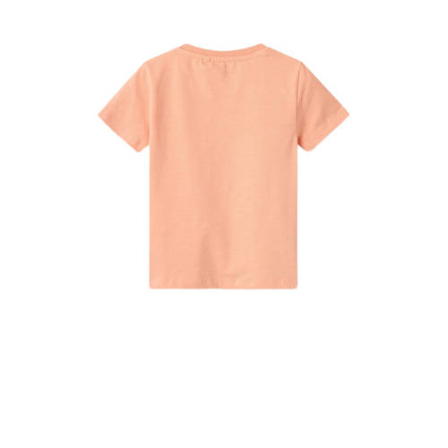 name it MINI T-shirt NMMHUGO oranjeroze Jongens Katoen Ronde hals Effen 92