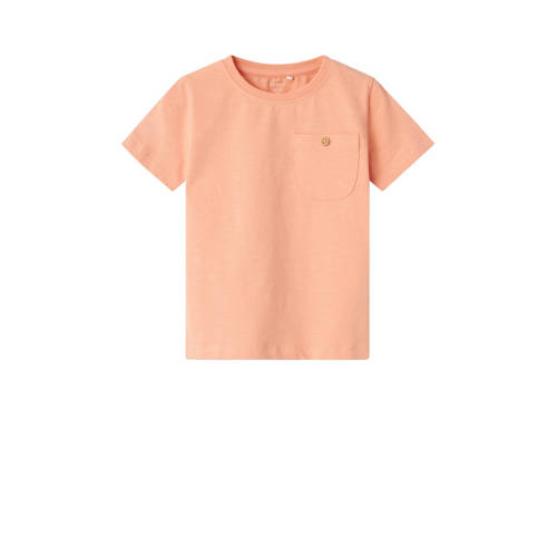 NAME IT MINI T-shirt NMMHUGO oranjeroze Jongens Katoen Ronde hals Effen - 104