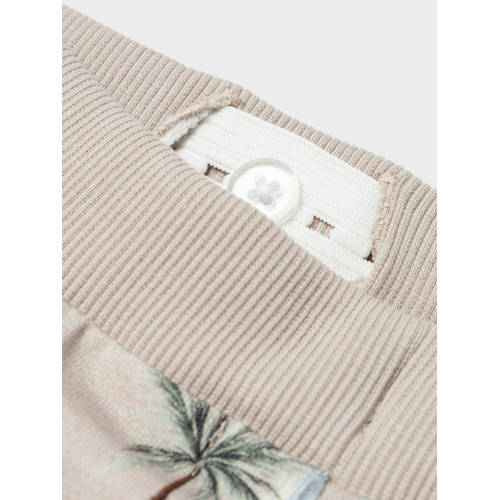name it MINI sweatshort NMMHERMOD met all over print beige blauw wit Korte broek 98