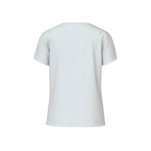 Name it KIDS T-shirt NKFVIVEMMA met printopdruk en textuur wit Meisjes Biologisch katoen Ronde hals 134 140