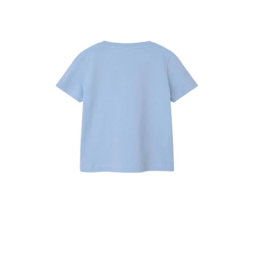 Name it MINI T-shirt NMMHOLGER met printopdruk lichtblauw Jongens Stretchkatoen Ronde hals 104
