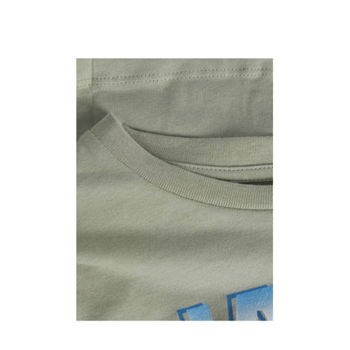 jack & jones JUNIOR T-shirt JCOKAPPER met logo saliegroen Jongens Katoen Ronde hals 140