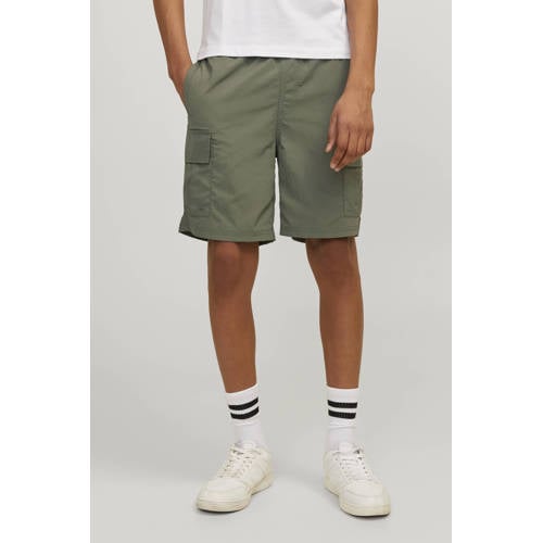 jack & jones JUNIOR zwemshort JPSTFIJI olijfgroen Jongens Nylon Effen 140