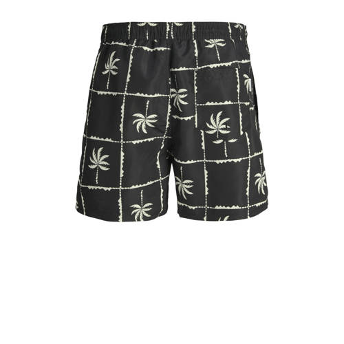 jack & jones JUNIOR zwemshort JPSTFIJI zwart grijs Jongens Gerecycled polyester 140