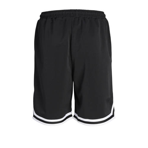 jack & jones JUNIOR loose fit casual short JPSTBILL JJJORDAN met printopdruk zwart wit Korte broek Jongens Polyester 152