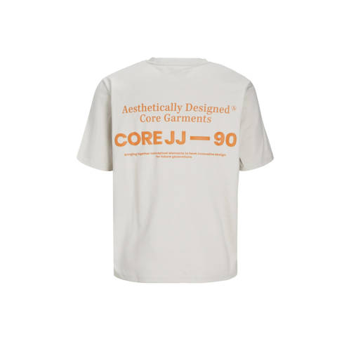Jack & jones JUNIOR T-shirt JCOTEXT met backprint offwhite Ecru Jongens Katoen Ronde hals 164