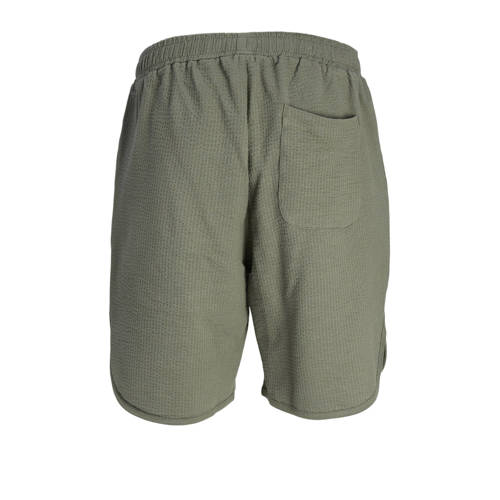 jack & jones JUNIOR loose fit sweatshort JPSTKARL JJFRED armygroen Korte broek 152