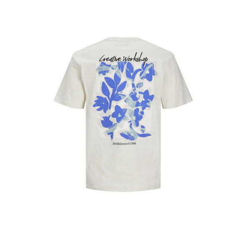 jack & jones JUNIOR T-shirt JORMARBELLA met backprint ecru Jongens Katoen Ronde hals 164