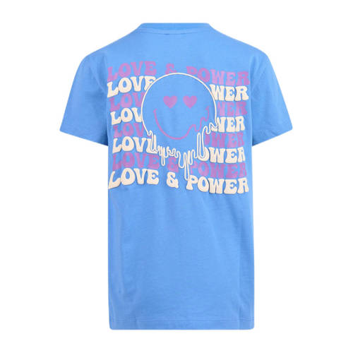 Shoeby T-shirt met printopdruk blauw Meisjes Katoen Ronde hals Printopdruk 146 152
