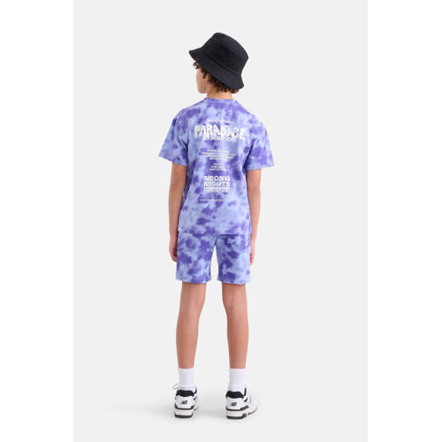 Shoeby tie-dye sweatshort paars lila Korte broek Jongens Katoen Tie-dye 158 164