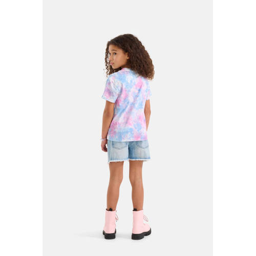 Shoeby tie-dye T-shirt lila roze blauw Paars Meisjes Katoen Ronde hals 170 176