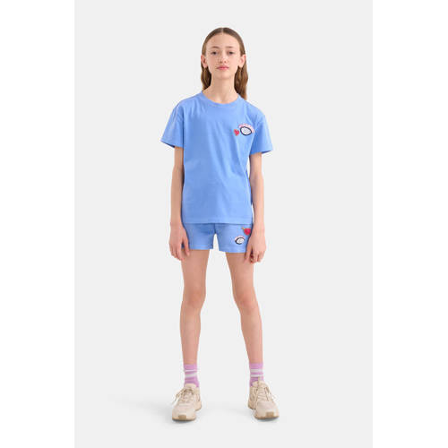 Shoeby T-shirt blauw Meisjes Katoen Ronde hals Effen 170 176