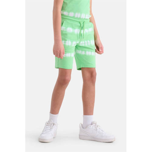 Shoeby tie-dye sweatshort appeltjesgroen wit Korte broek Jongens Katoen 110 116