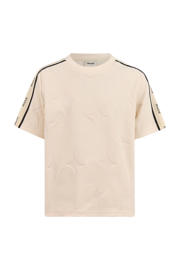 thumbnail: Ecru meisjes Shoeby T-shirt van polyester met effen, korte mouwen en ronde hals
