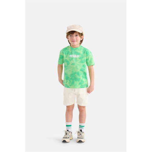 Shoeby tie-dye T-shirt groen lichtgroen Jongens Katoen Ronde hals Tie-dye 122 128