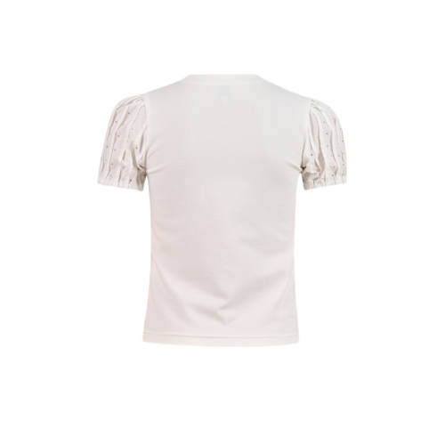 Shoeby T-shirt ivoor Wit Meisjes Stretchkatoen Ronde hals Effen 110 116