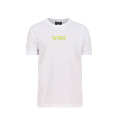 Shoeby T-shirt met backprint wit Jongens Katoen Ronde hals Backprint - 110/116