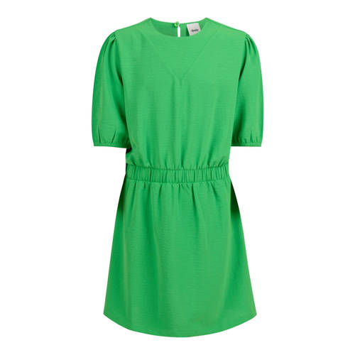 Shoeby jurk groen Meisjes Polyester Ronde hals Effen - 110/116