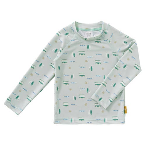 Fresk UV T-shirt met all over print mintgroen UV shirt Jongens/Meisjes Nylon Ronde hals