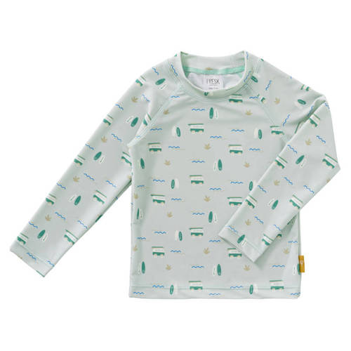 Fresk UV shirt met all over print mintgroen Jongens/Meisjes Nylon Ronde hals