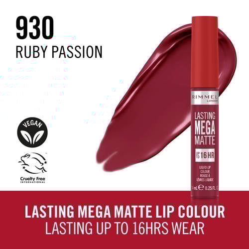 Rimmel London Lasting Mega Matte Liquid Lip lipgloss 930 Ruby Passion