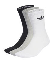 thumbnail: adidas Originals Senior  Trefoil Cushion sokken - set van 3 wit/grijs/zwart