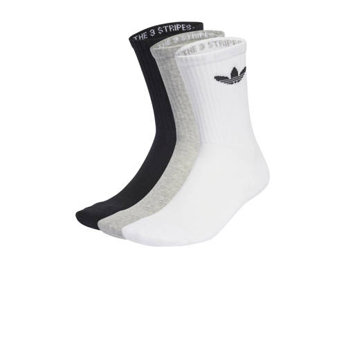adidas Originals Senior sokken wit/grijs/zwart Sportsokken Jongens/Meisjes Katoen - 31-33