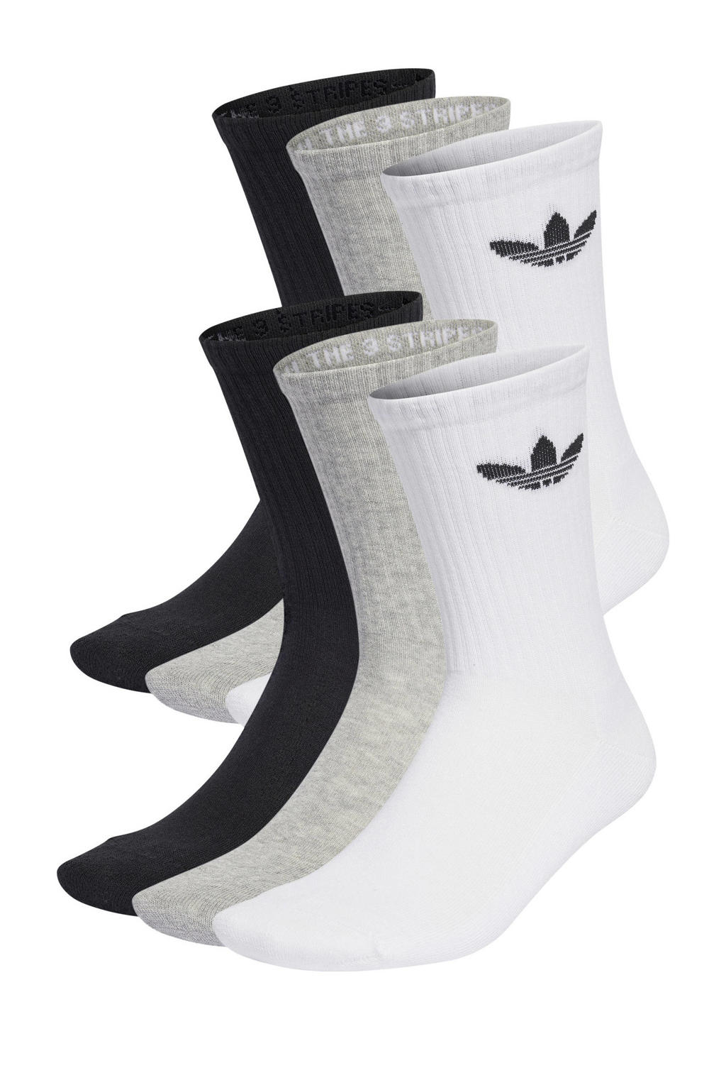 adidas Originals Trefoil Cushion sokken - set van 3 zwart/grijs/wit