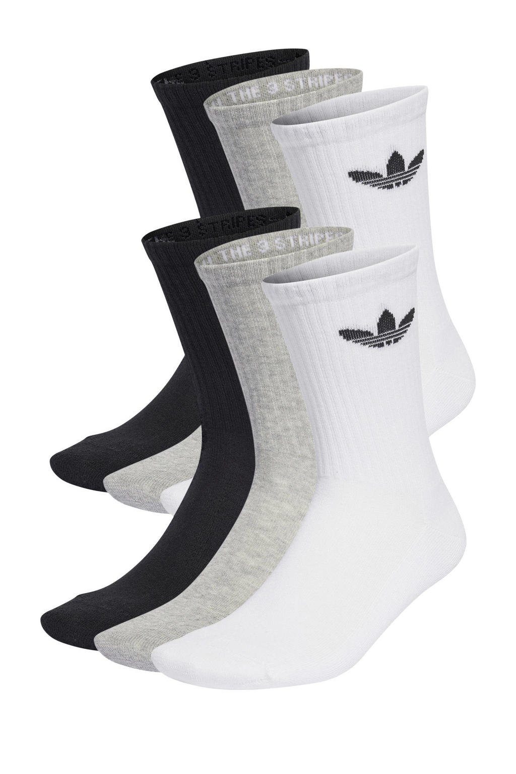 adidas Originals Trefoil Cushion sokken - set van 3 zwart/grijs/wit