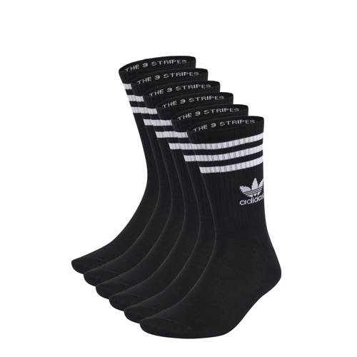 adidas Originals sportsokken -set van 6 zwart Jongens/Meisjes Katoen Logo