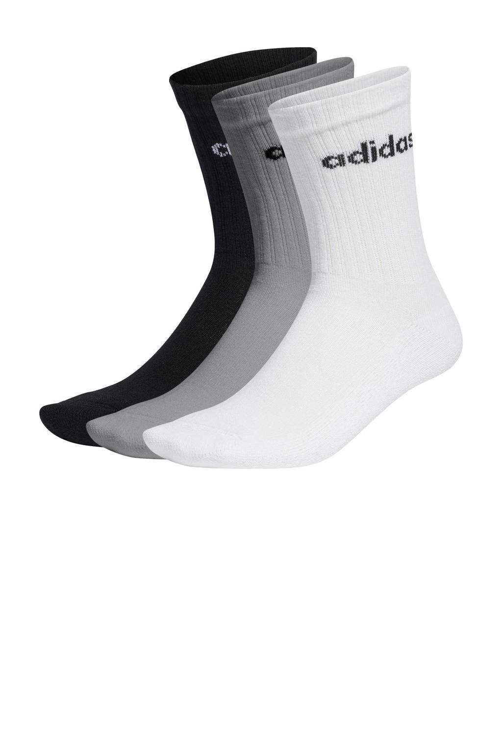 adidas Performance sportsokken - set van 3 zwart/grijs/wit