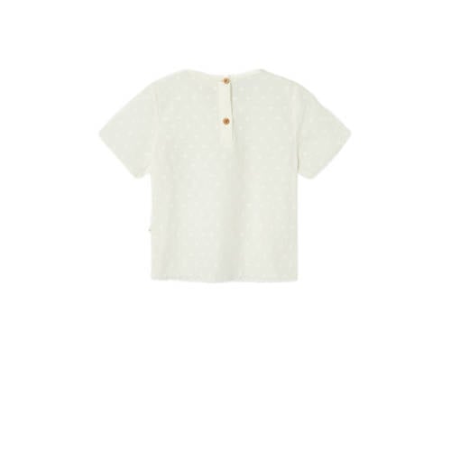 LIL' ATELIER MINI top NMFHIRSA offwhite Meisjes Katoen Ronde hals Effen 122 128