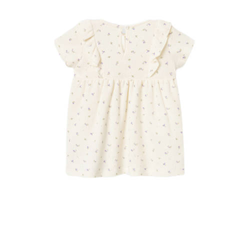 name it BABY gebloemde baby jurk NBFJOLIA offwhite lila Meisjes Katoen Ronde hals 68